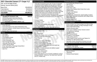 2021 Chevrolet Camaro LT1