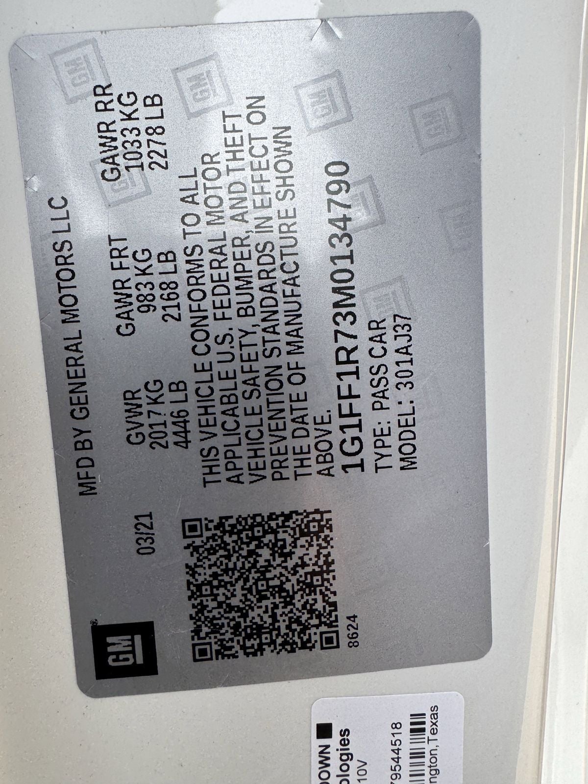 2021 Chevrolet Camaro LT1