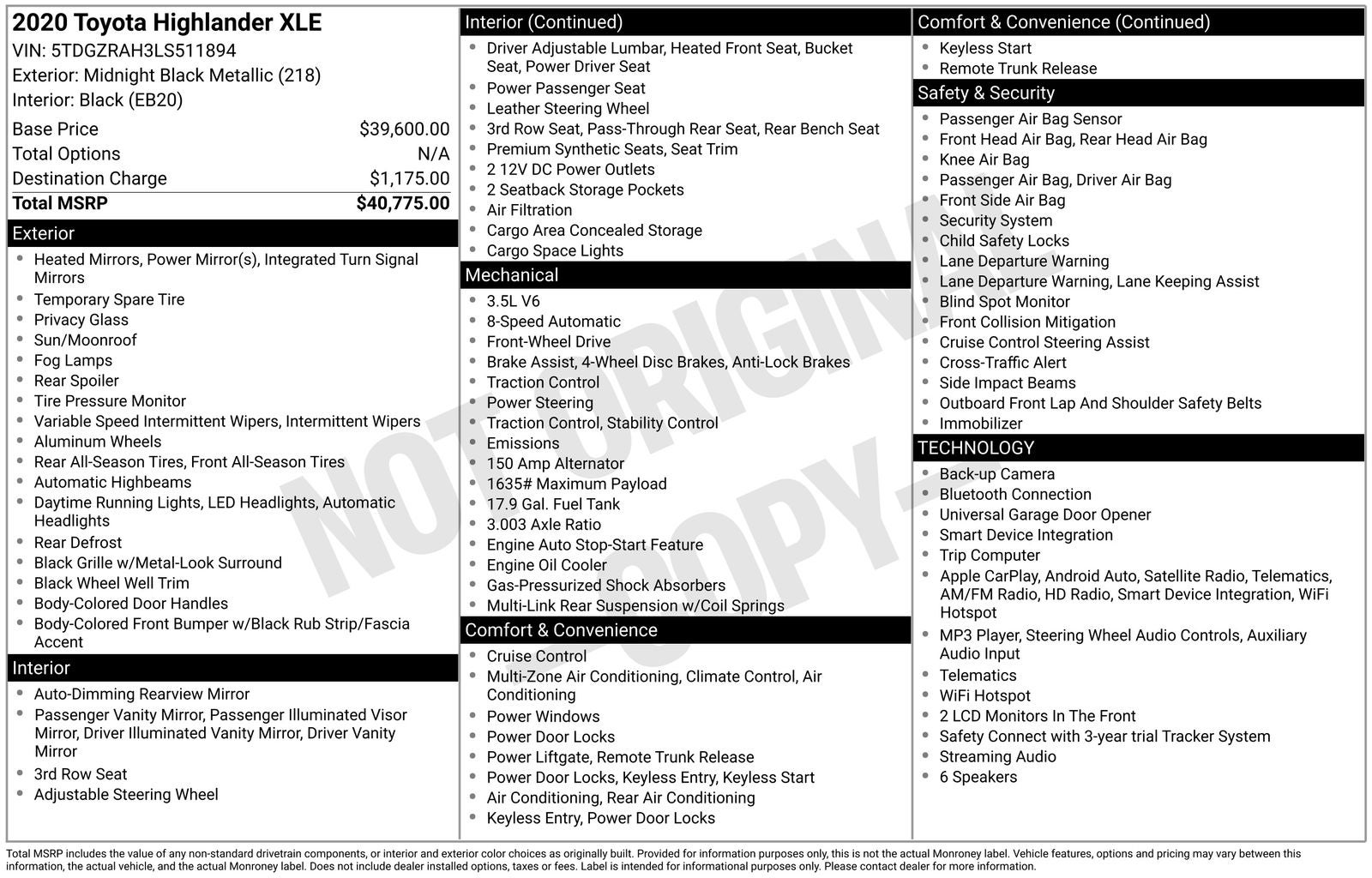 2020 Toyota Highlander XLE