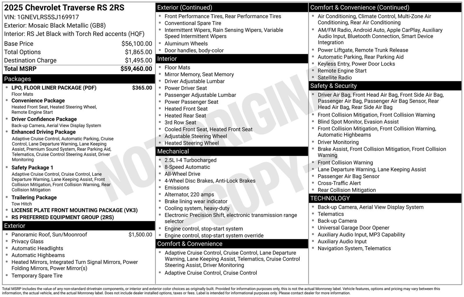 2025 Chevrolet Traverse RS