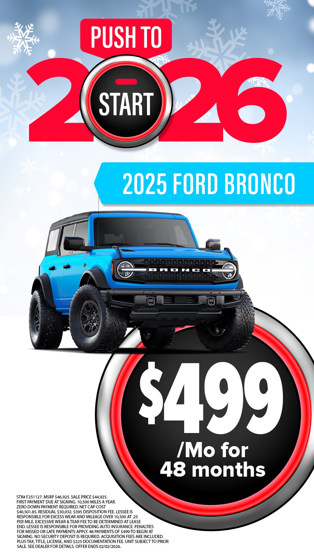 Shop $499/mo Lease Offer on 2025 Ford Bronco!