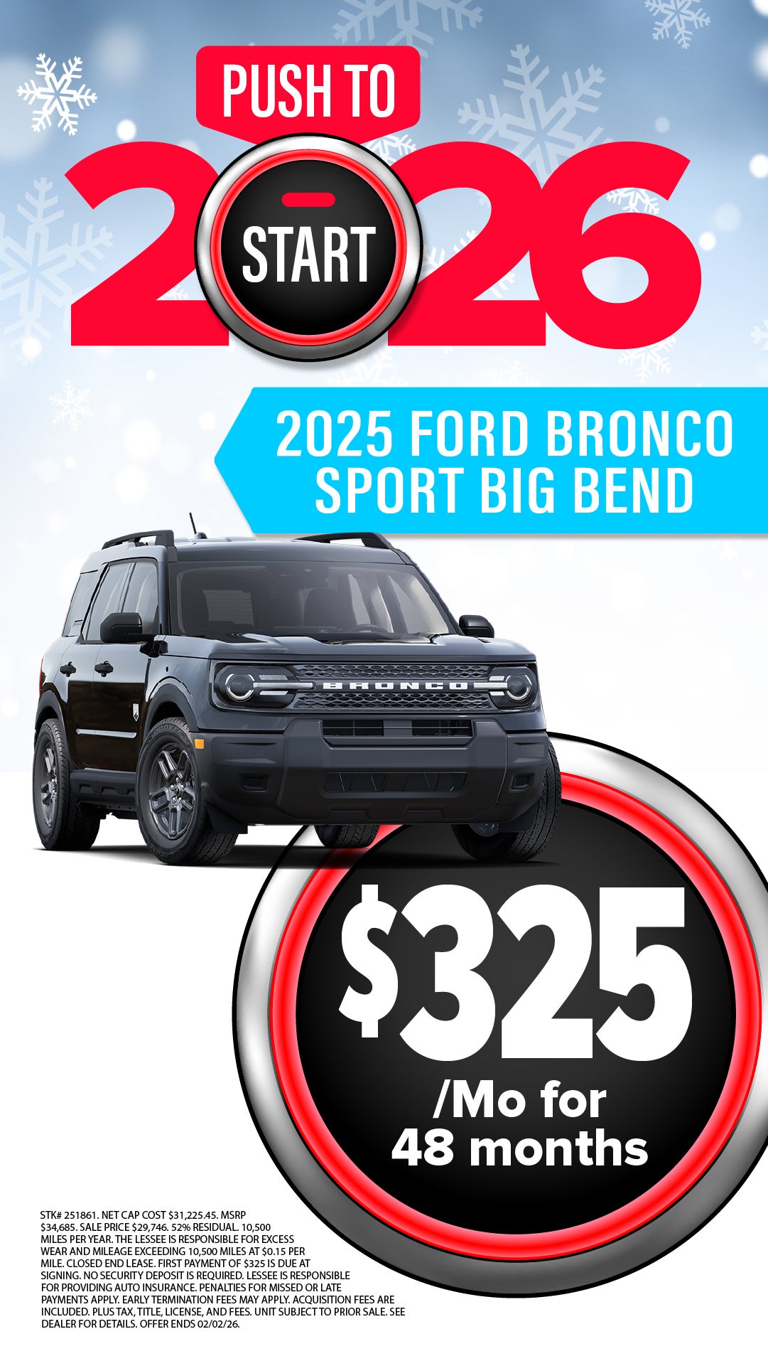 Shop $325/mo Lease Special on 2025 Bronco Sport!