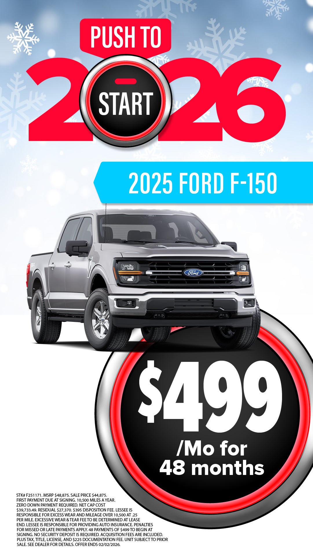 Shop $499/mo Lease Special on 2025 Ford F-150!