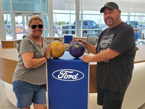 John and Jojo Schmitt purchased a new 2020 Ford Edge and 2020 Ford F-150 Platinum Ford in Terrell TX