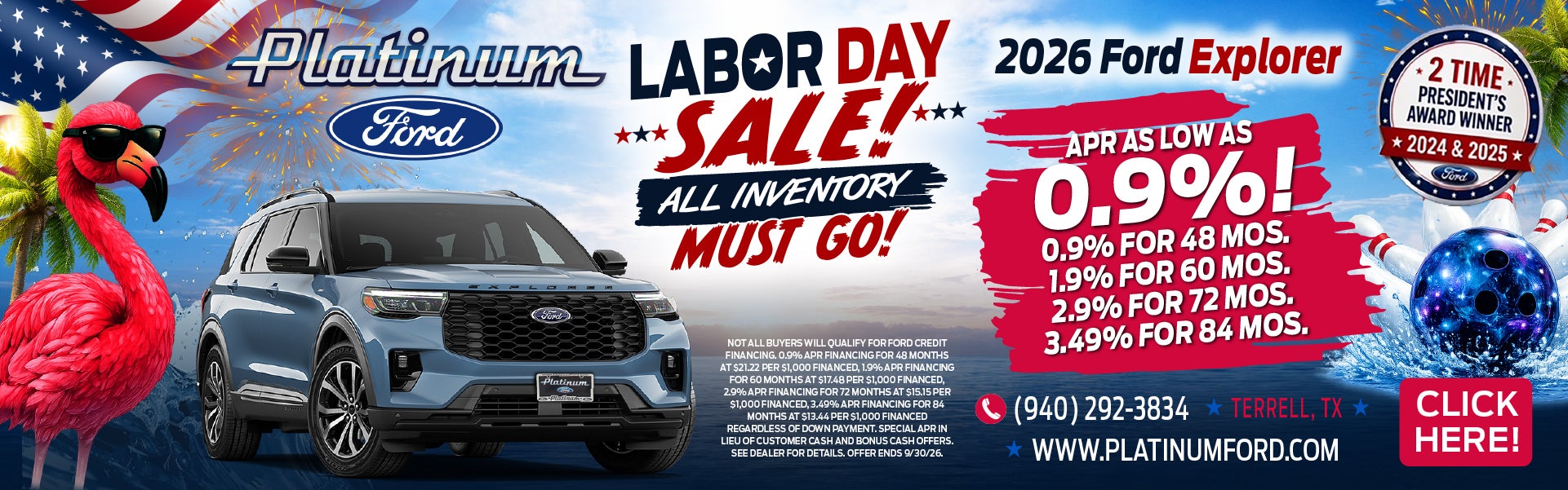 Labor Day Sale - 2025 Ford Explorer APR Offer
